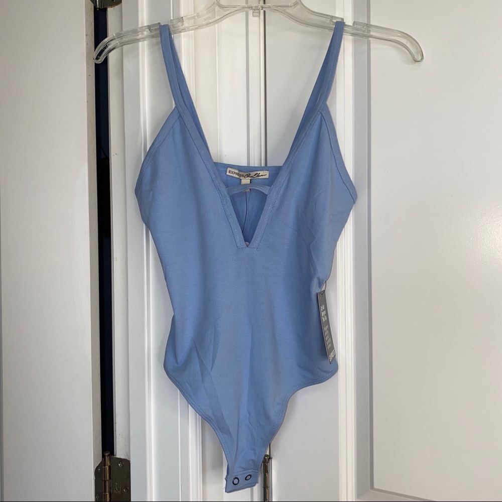 Express Periwinkle/Baby Blue Bodysuit - Brand New